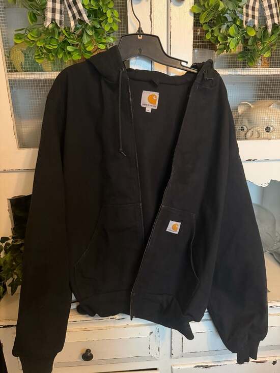 Carhartt Other - Carhartt J131 Thermal Lined Hooded Zip Jacket Size M Black